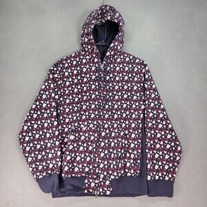 Undefeated Hoodie Mens Large Navy All Over U Logo Full Zip Thick Heavy Graphic